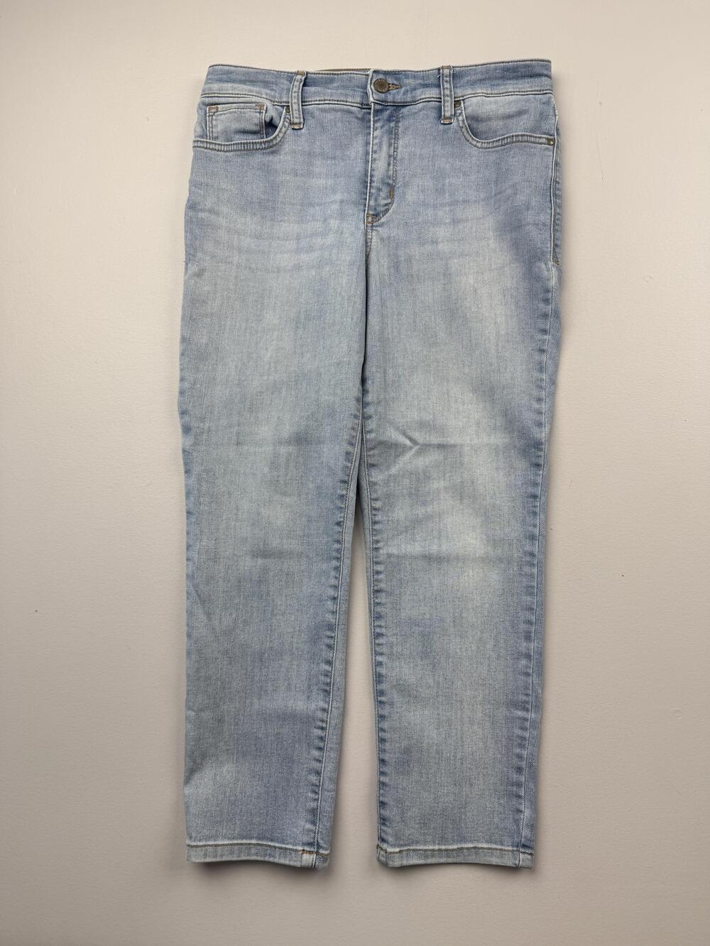 Crown & Ivy Jeans Womens 10 Blue Light Wash Straight Ankle Denim Casual Pants